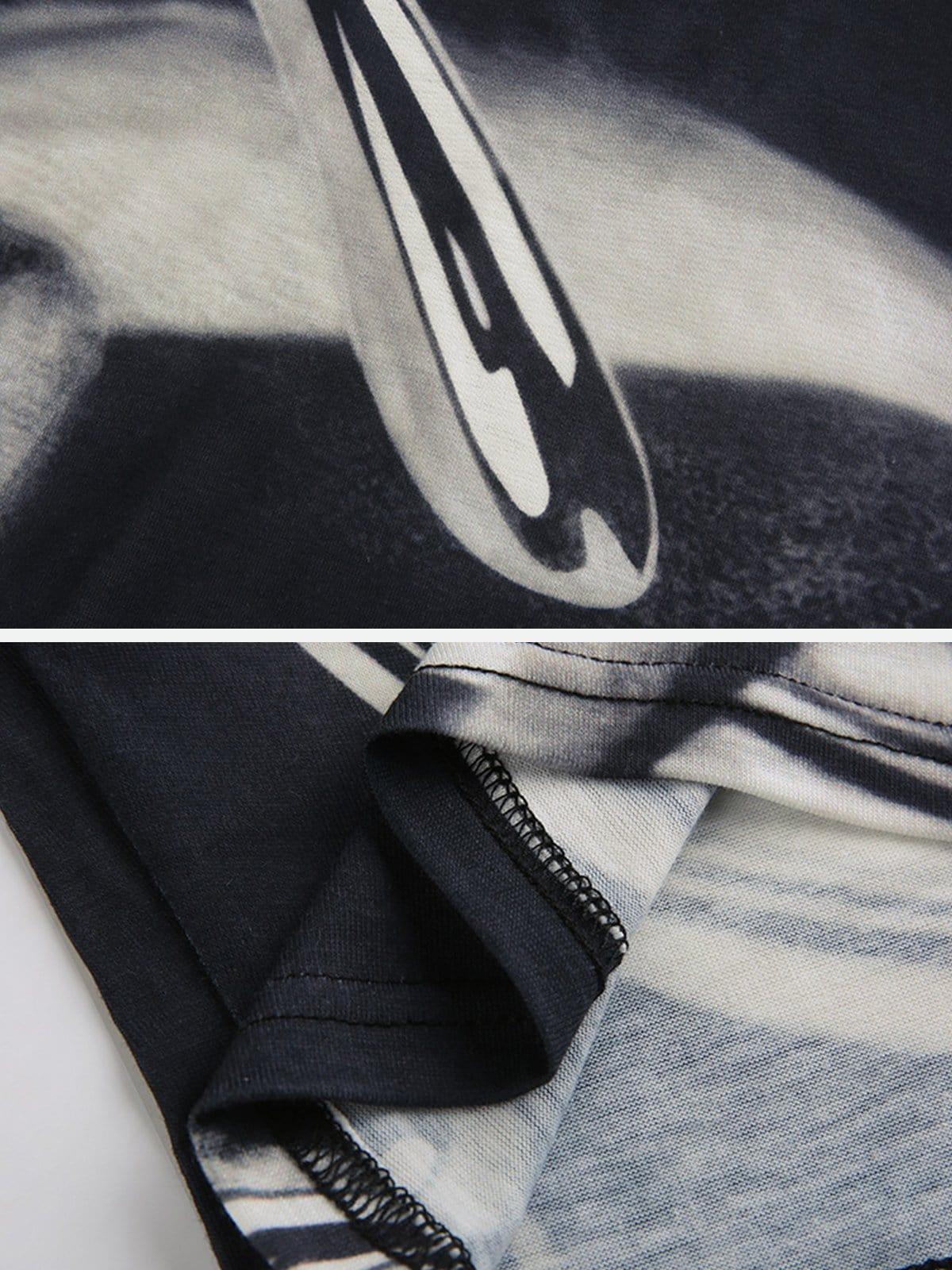 Abstract Droplet Print T Shirt