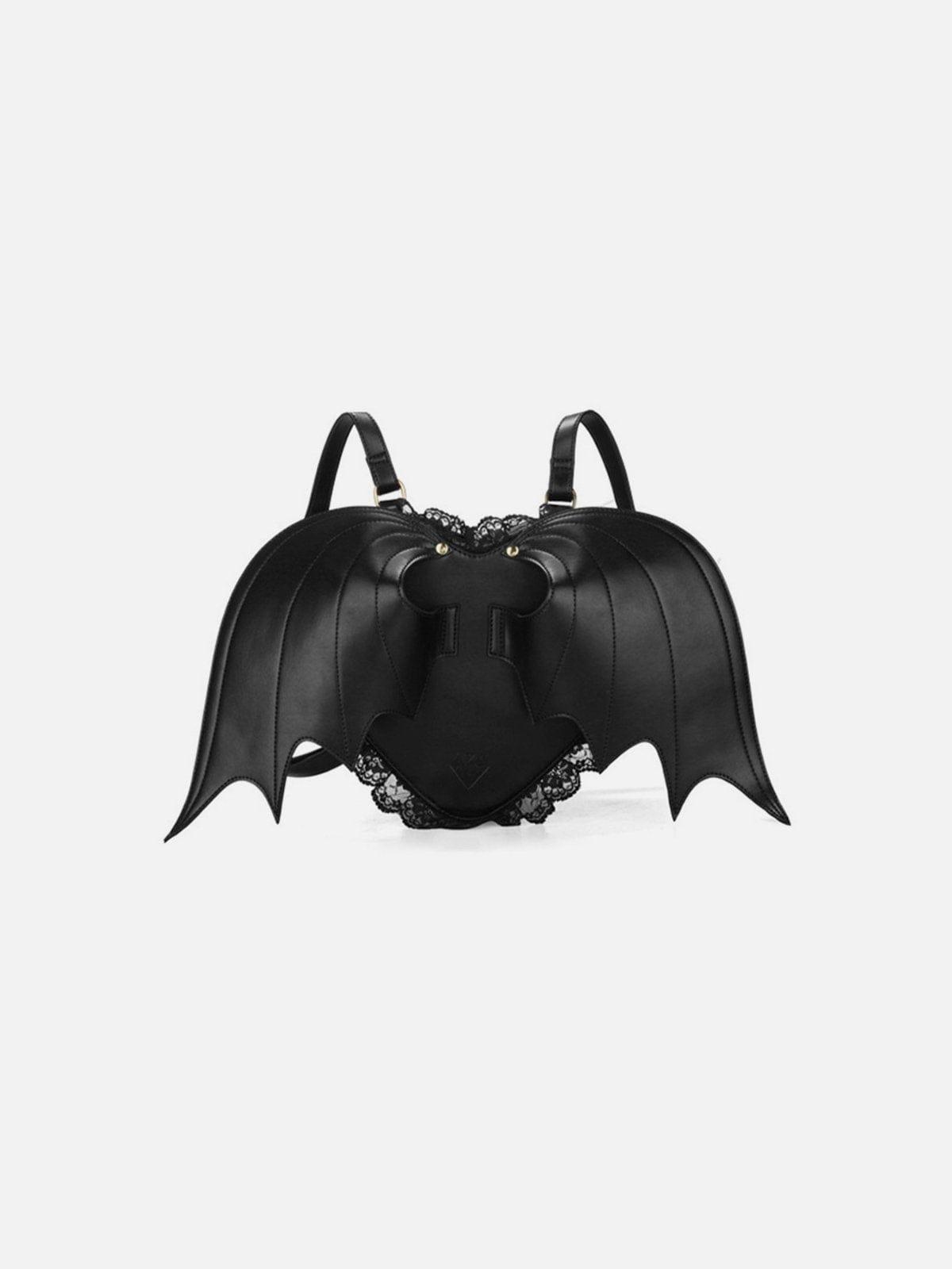 Bat Wings Heart Zip Up Backpack