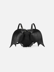 Bat Wings Heart Zip Up Backpack