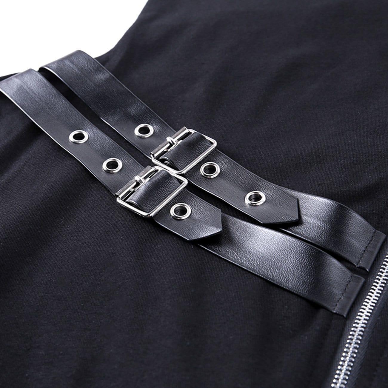 Dark Punk Double Zipper Turtleneck Sweatshirt