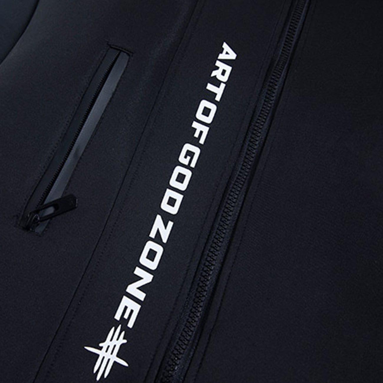 Combat Oblique Zipper Print Jacket