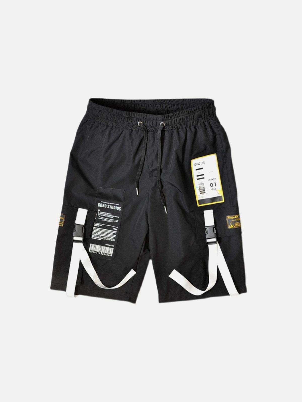 Schoolbag Buckle Pocket Cargo Shorts