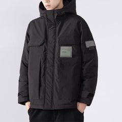 Function Labeling Hooded Winter Down Coat