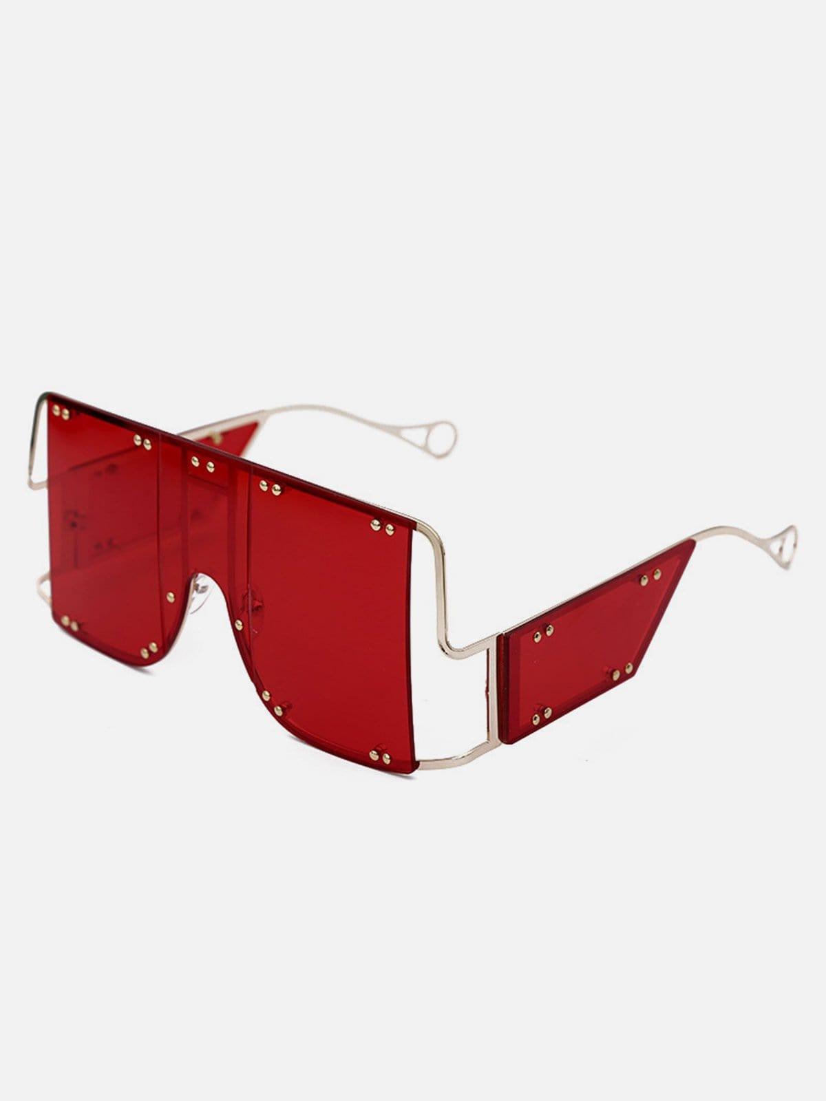 Futuristic Y2K Punk Double Rivet Glasses