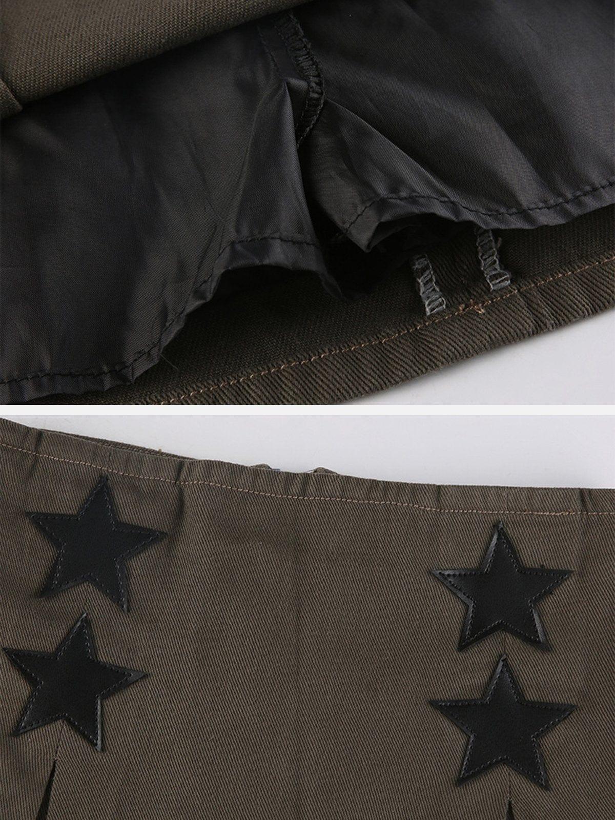 Embroidery Star Folds Skirt
