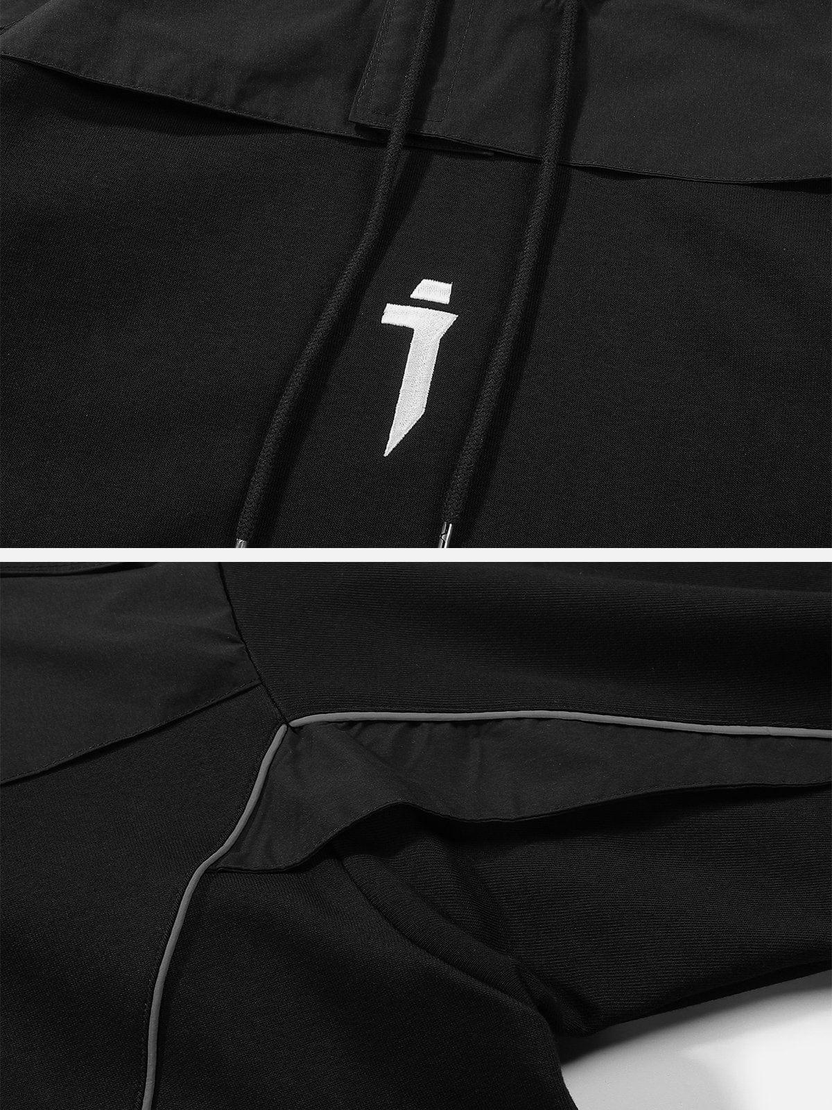 Patchwork Reflective Strip Hoodie
