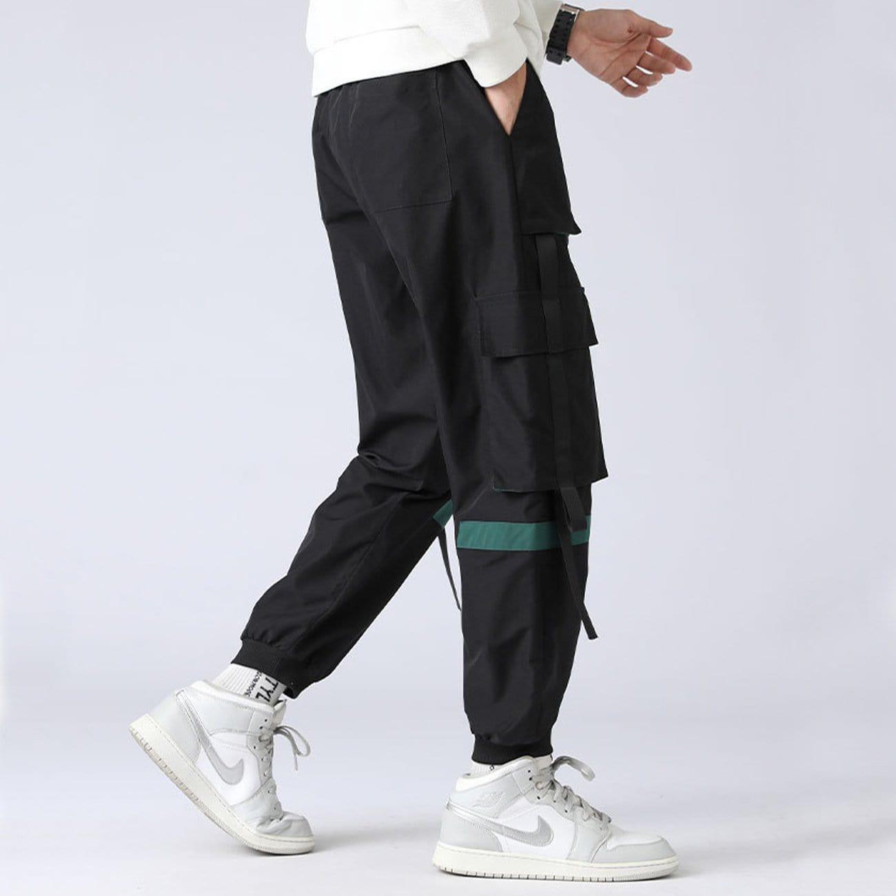Multi Pockets Ribbons Cargo Pants