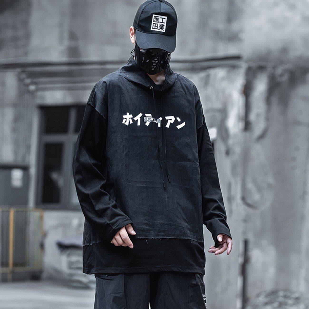 Dark Patchwork Print Sweatshirt