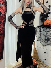 High Slit Hollow Lace Dress