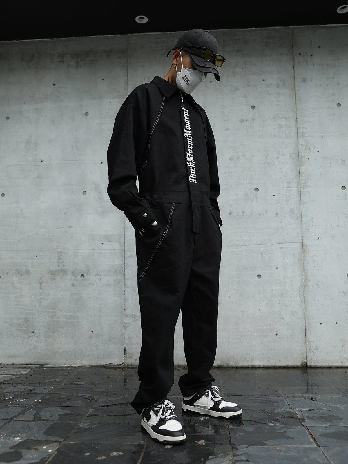 Embroidery Gothic Alphabet Jumpsuit