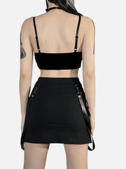 Sexy Lace Mesh Moon Suspender Vest