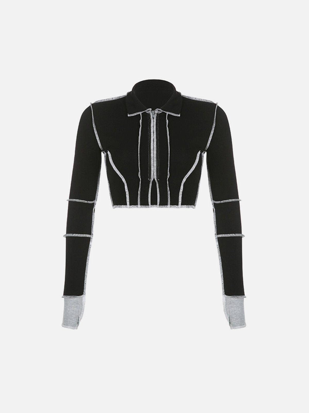 Sewing Thread Long Sleeve T Shirts