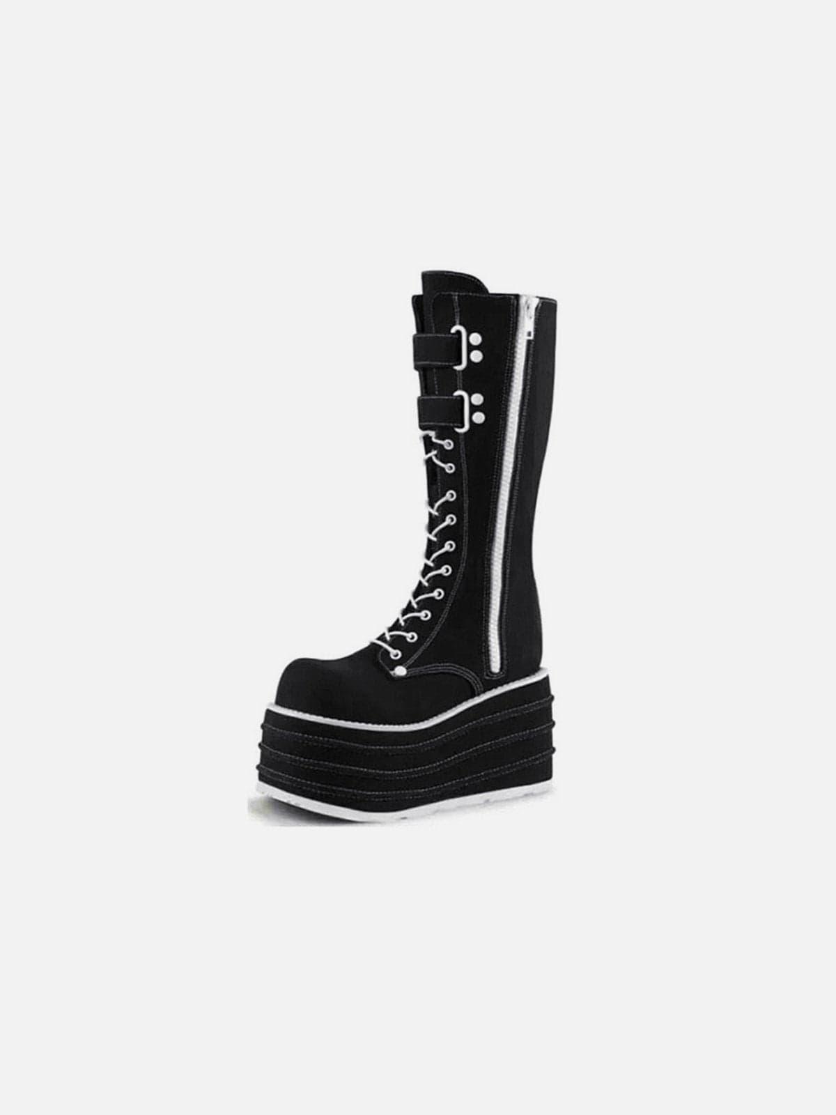 Punk Straps Platform Knight Boots