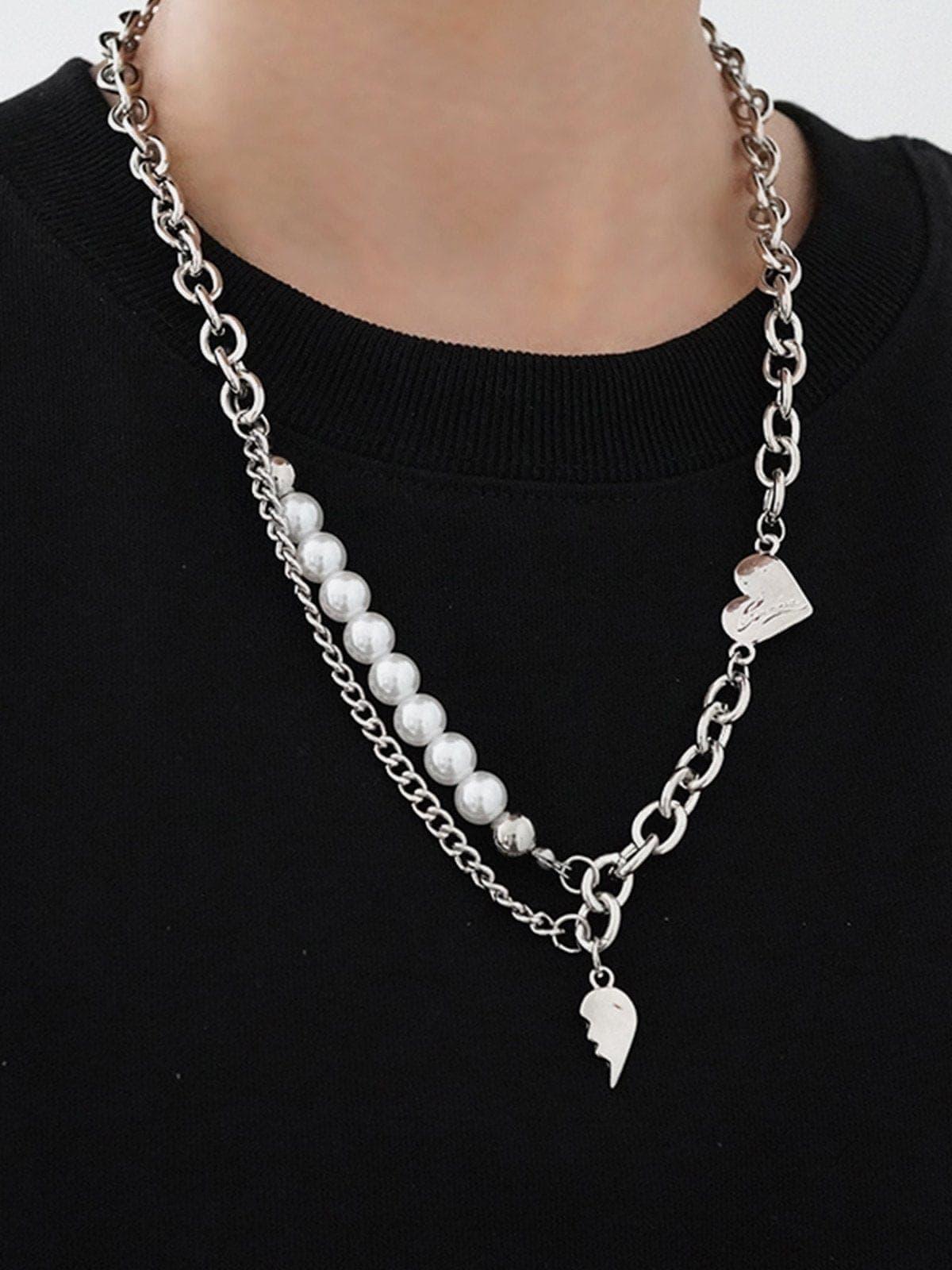 Wings Heart Pearl Necklace
