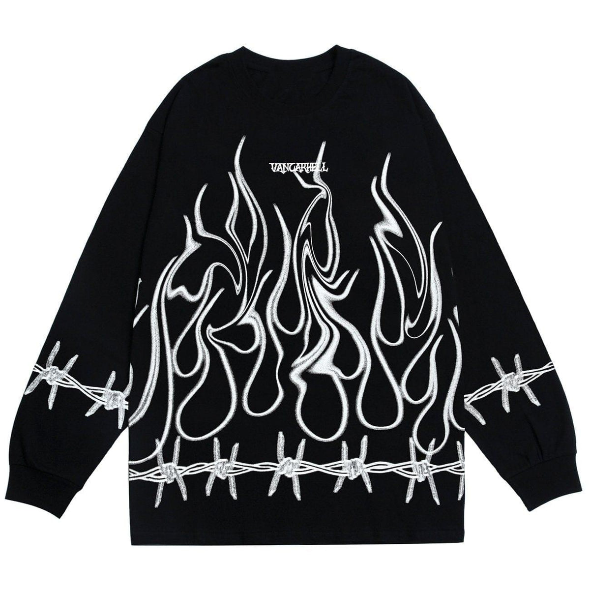 Thorn Fire Flame Cotton Oversized Sweatshirt