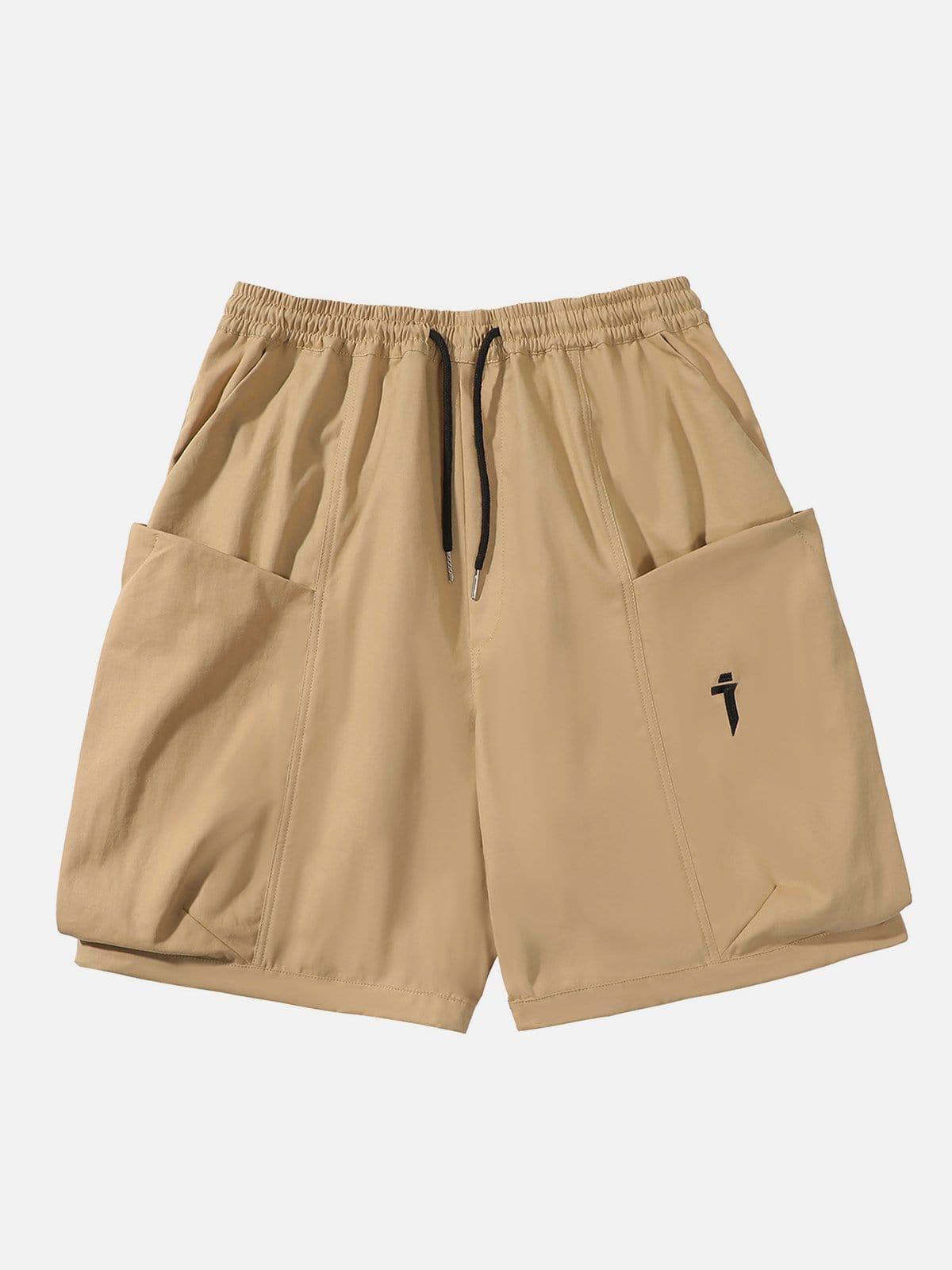Pockets Embroidery Shorts