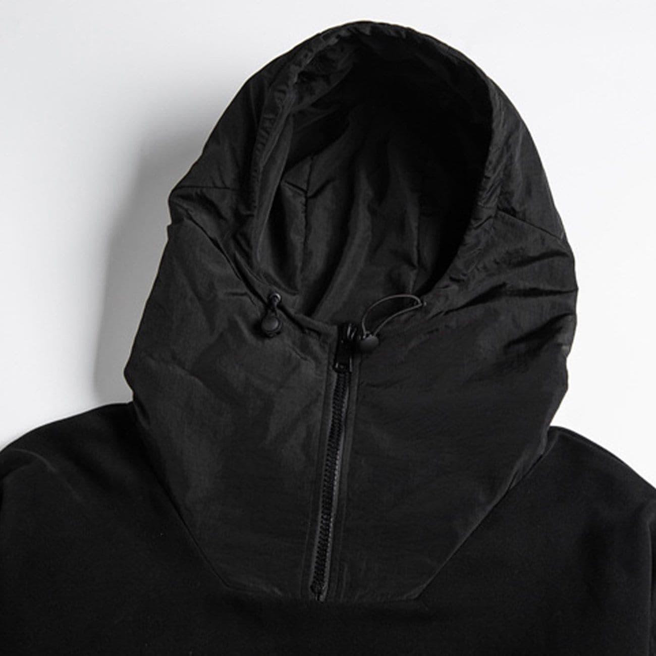 Dark Patchwork Embroidery Hoodies