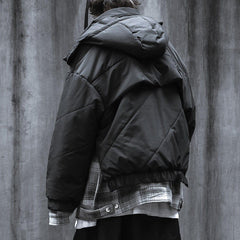 Fake Two Plaid Winter Coat