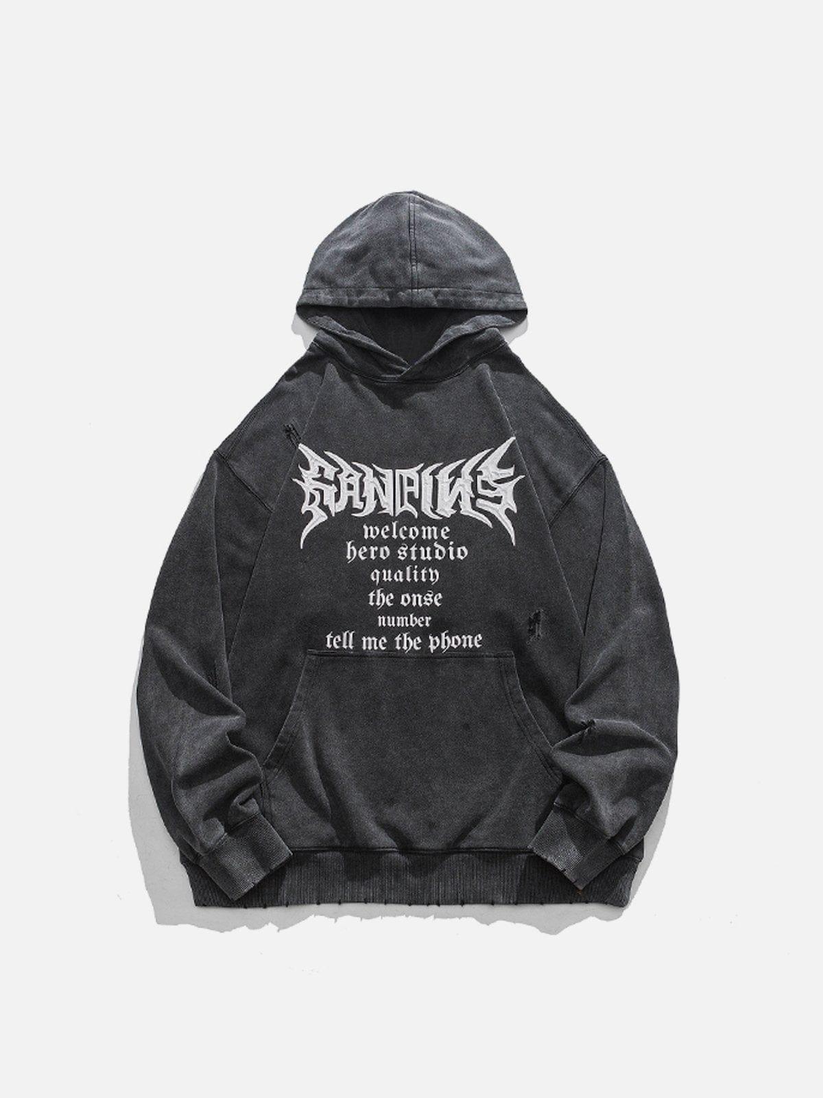 Gothic Alphabet Cut Hoodie