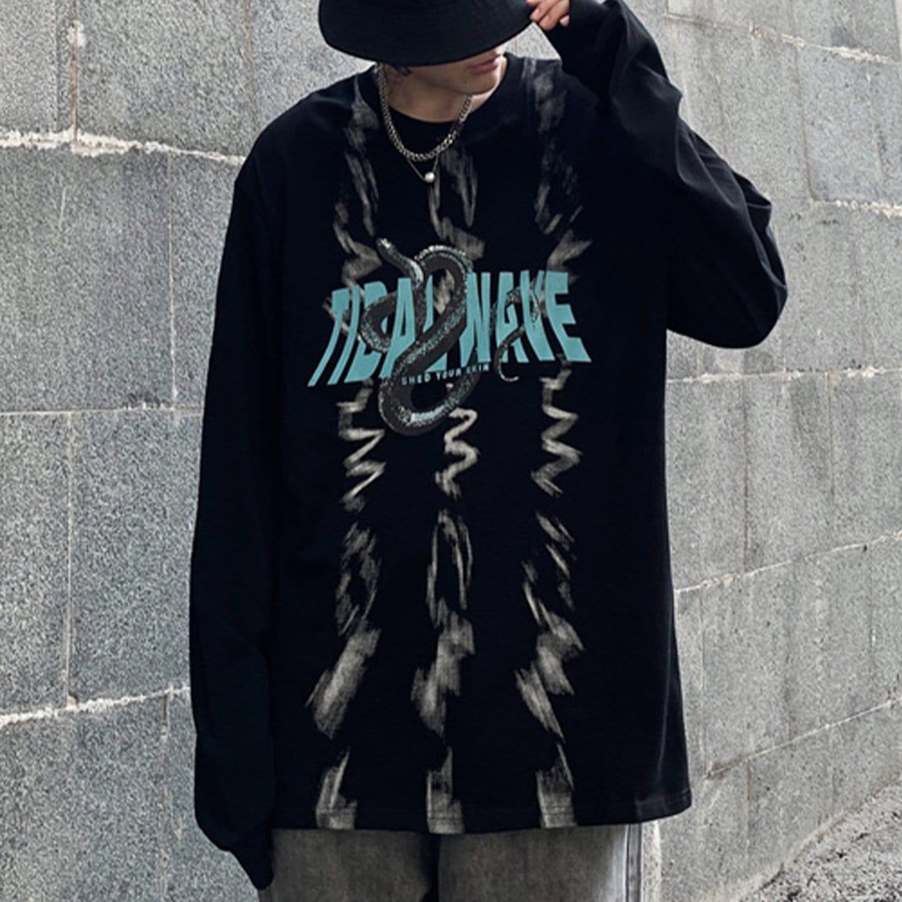 Dark Unreal Snake Print Sweatshirt