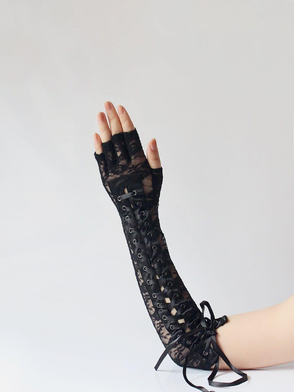 Lace Straps Long Gloves