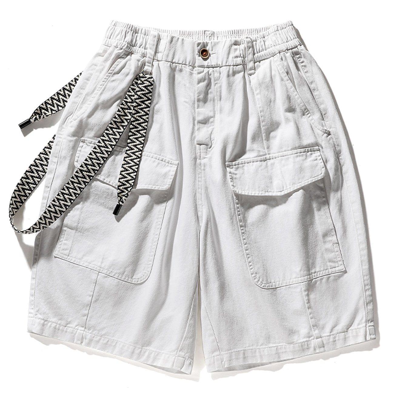 Detachable Drawstring Cargo Shorts