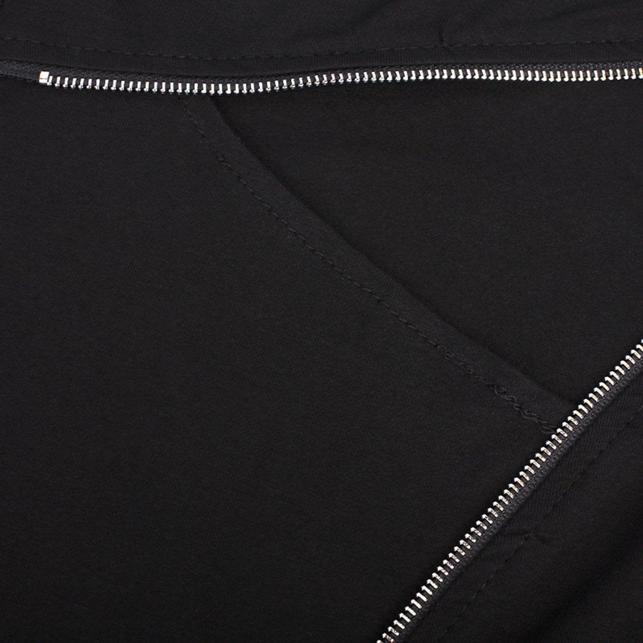 Irregular Zip Up Long Sleeve T Shirt