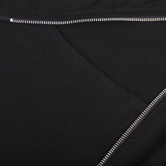 Irregular Zip Up Long Sleeve T Shirt