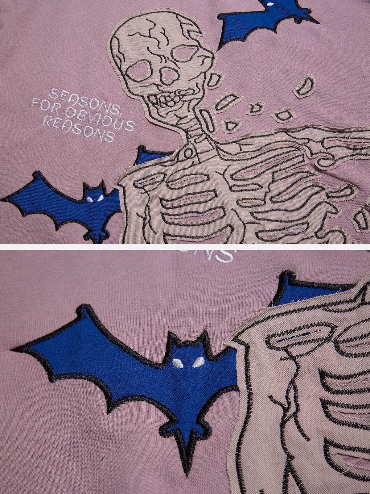 Skeleton Bat Zip Up Hoodie