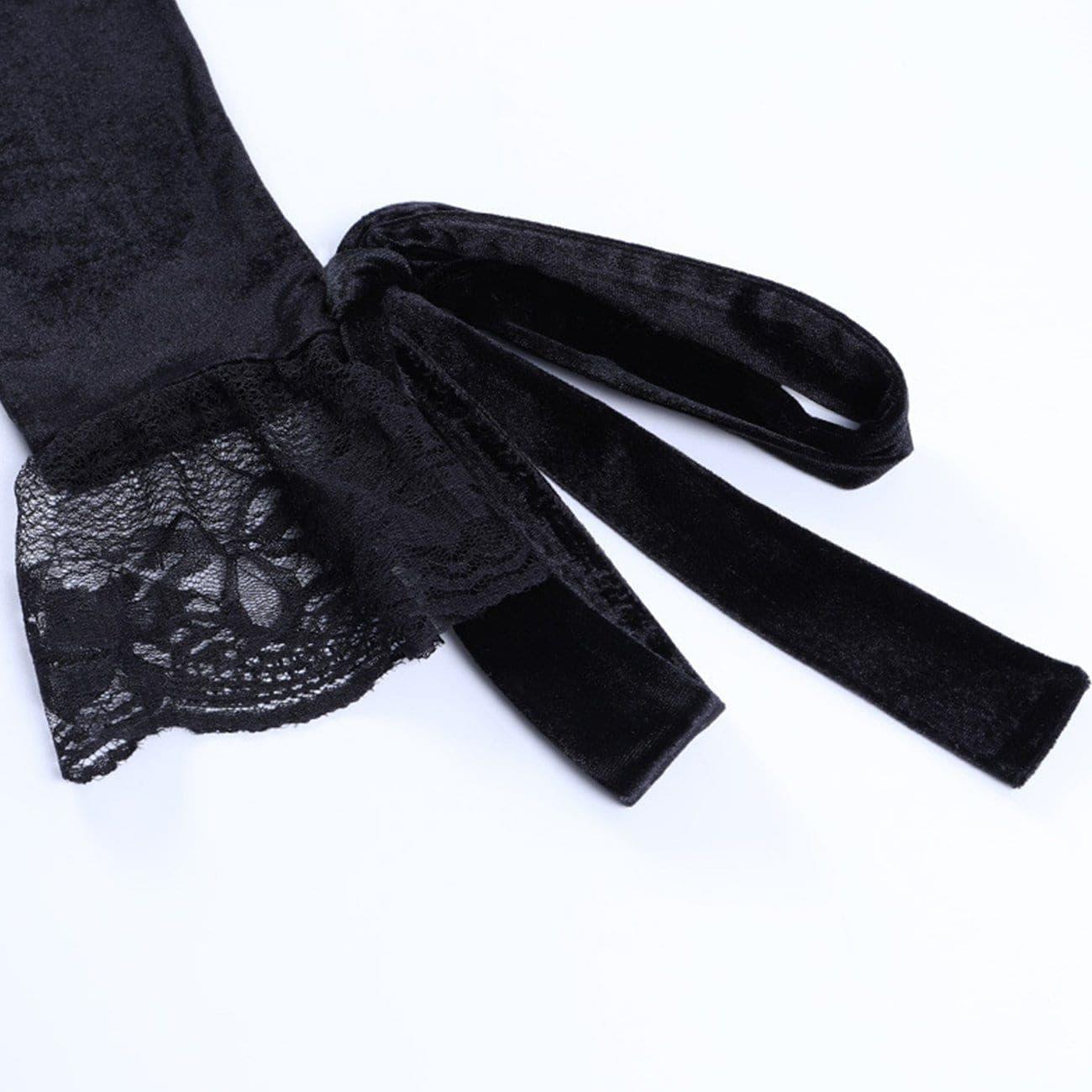 Dark Design Lace Vest Flared Sleeve Long Sleeve T-shirt