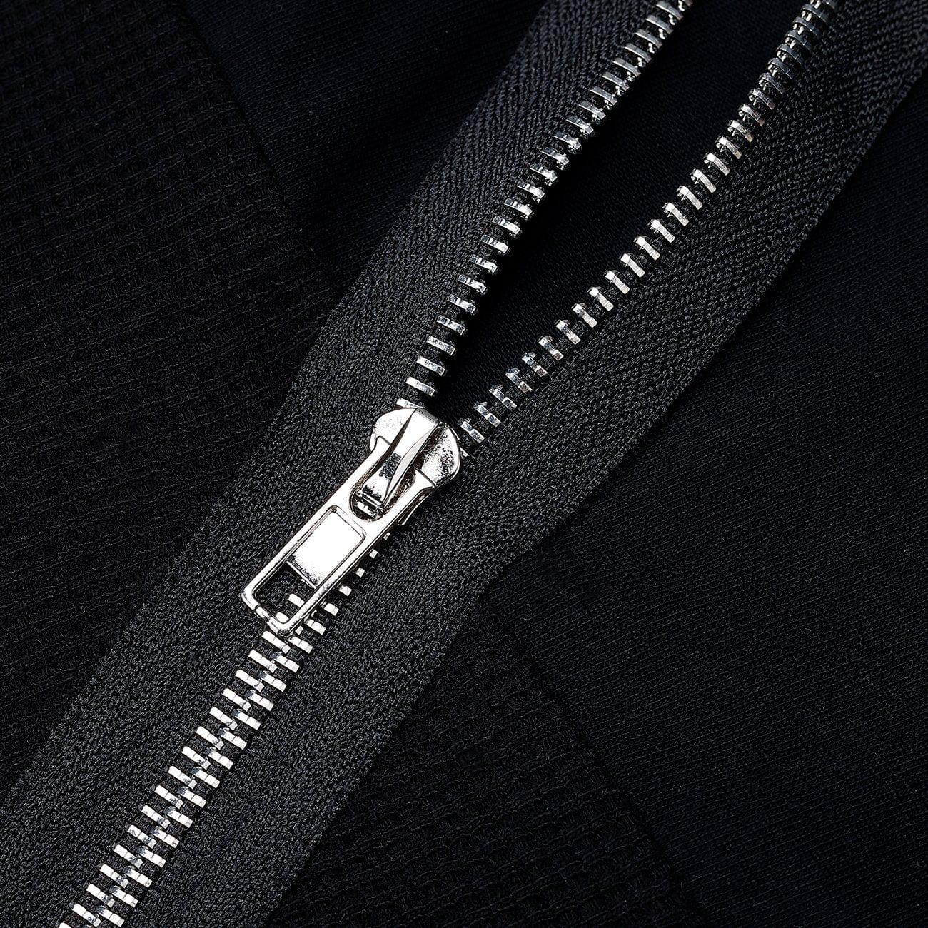 Irregular Zipper Buttons Tee