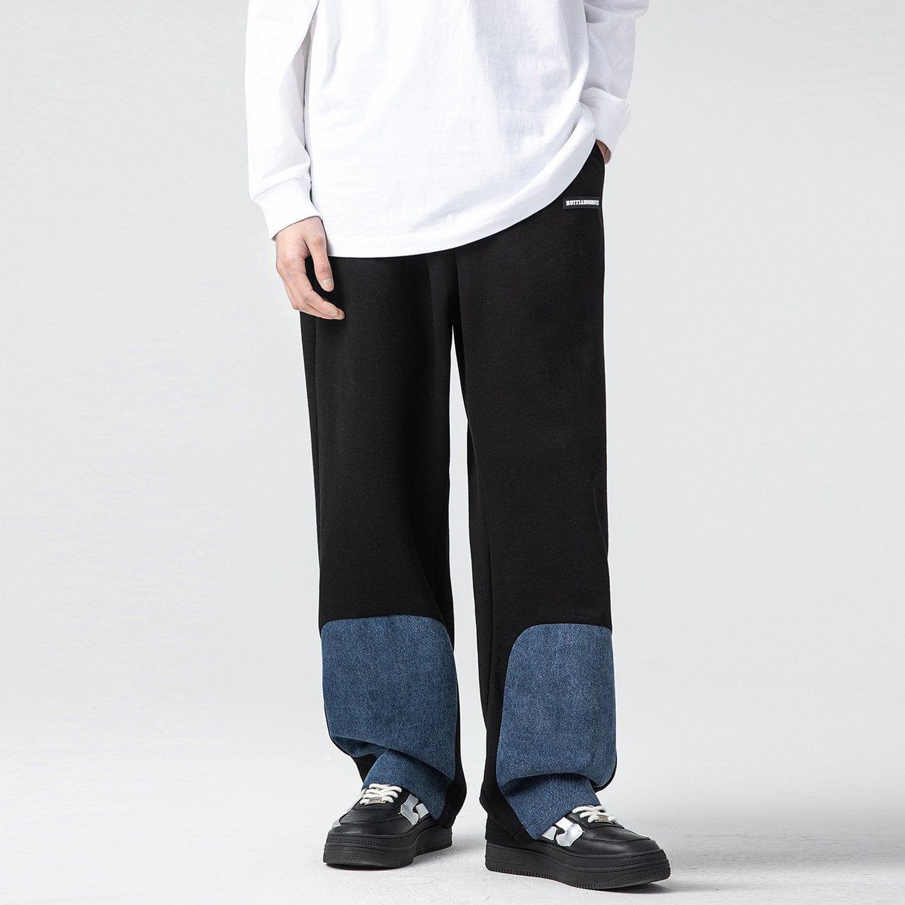 Denim Patchwork Pants