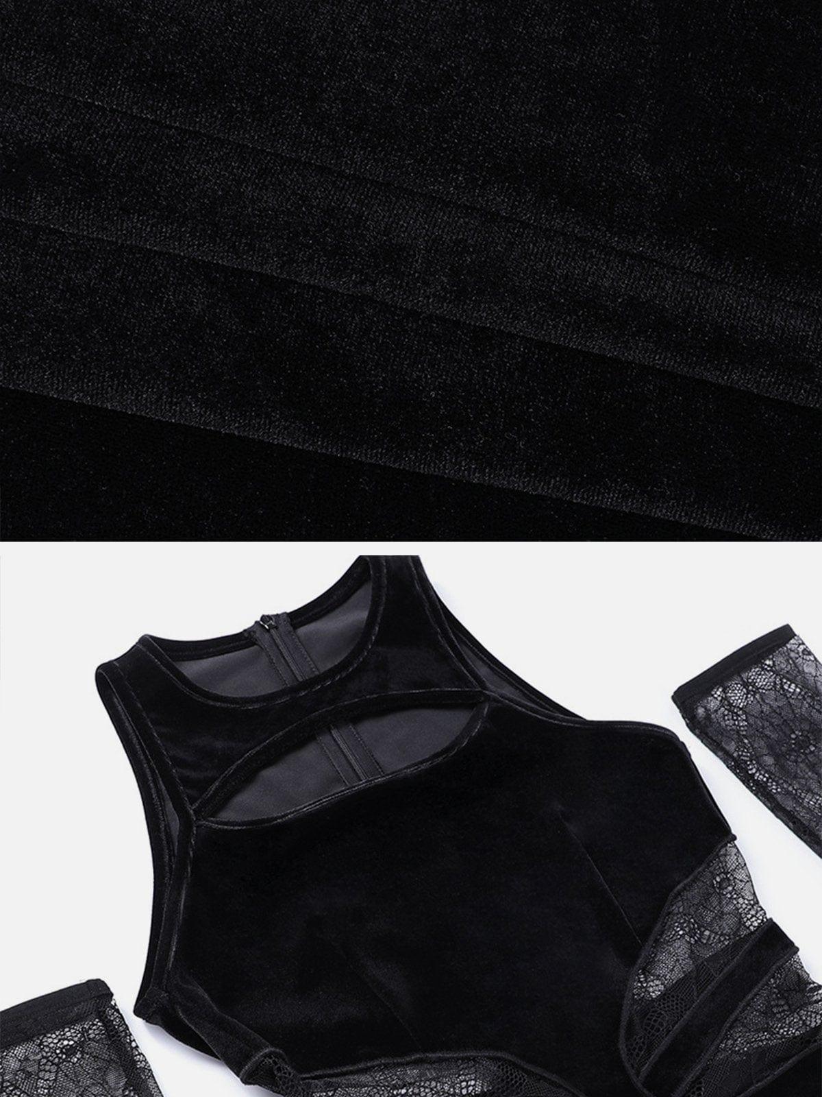 High Slit Hollow Lace Dress