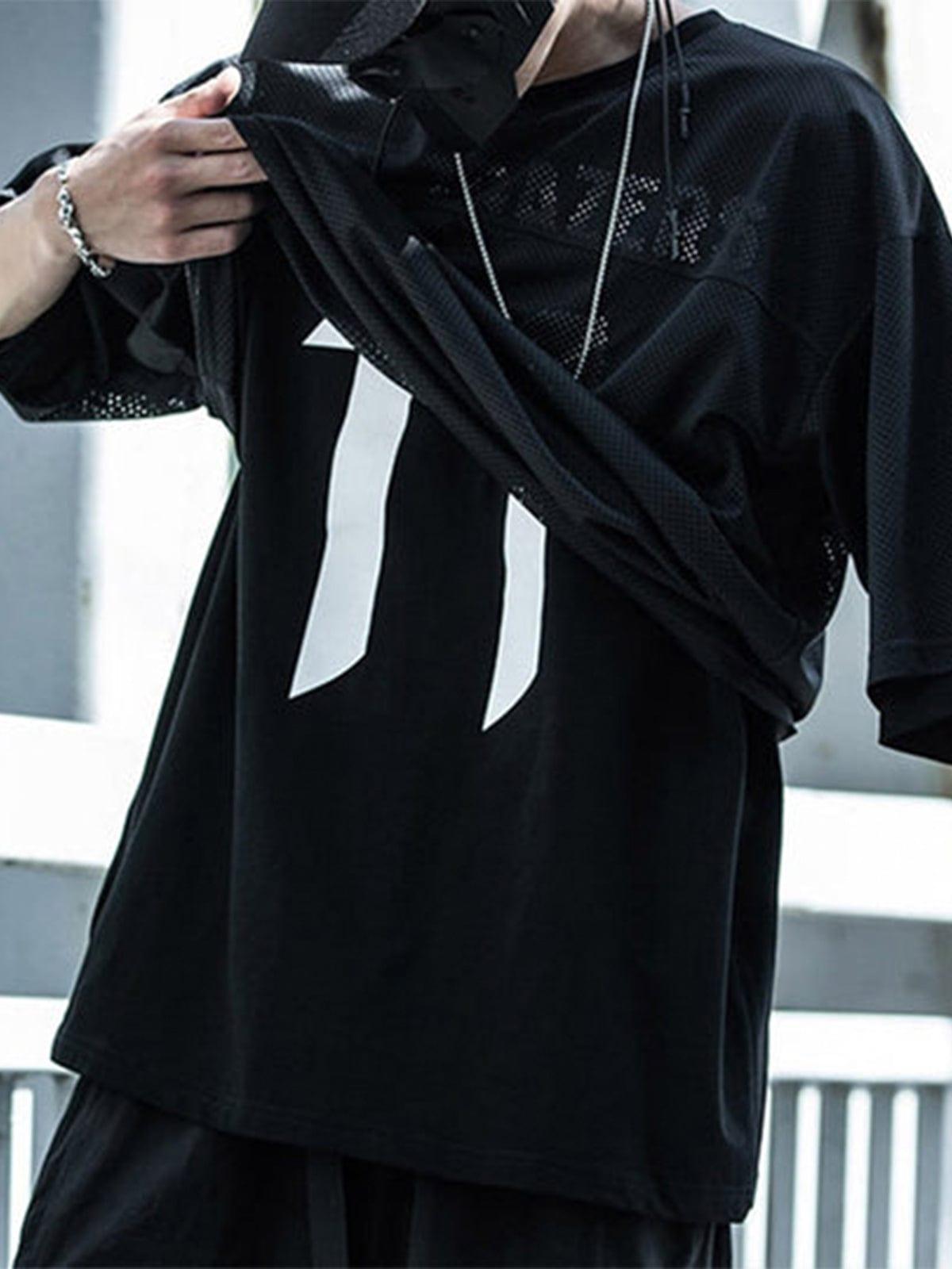 Fake Two Net Patchwork Tee