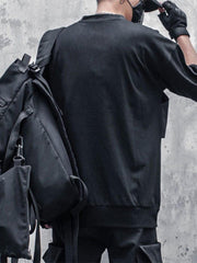 Dark Functional Zipper Patchwork Tee
