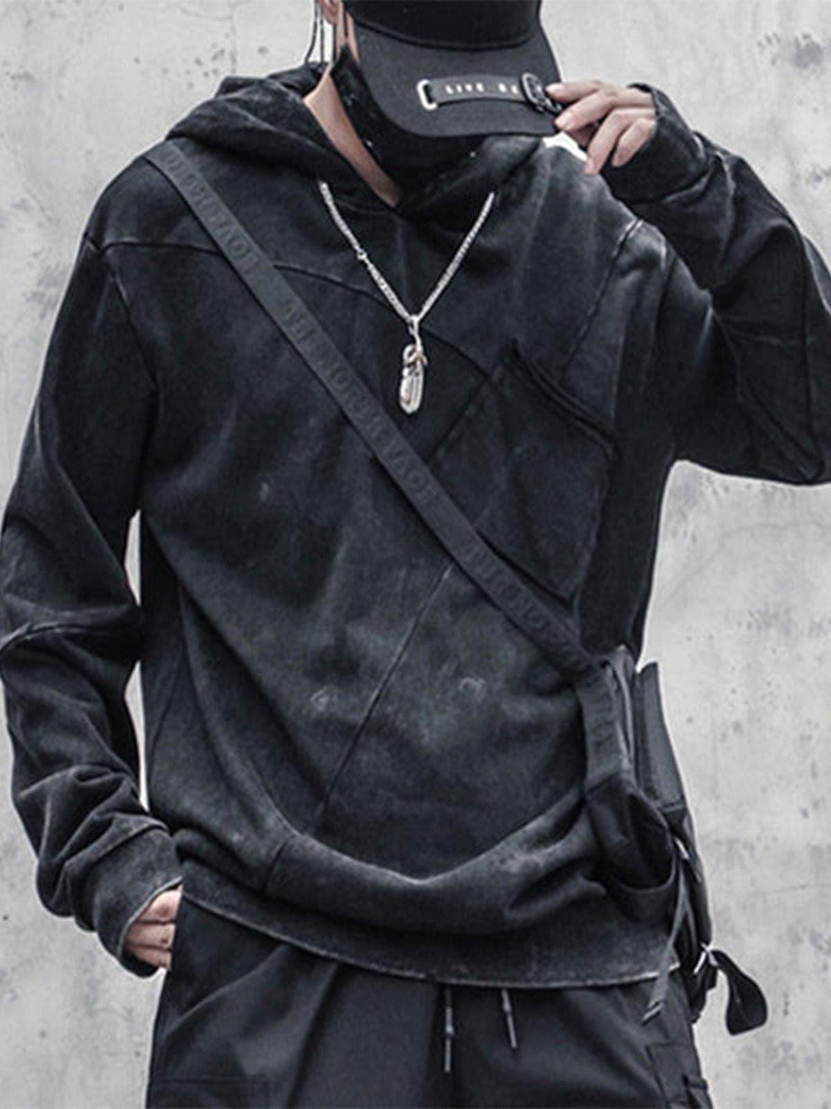 Function Vintage Patchwork Washed Hoodie