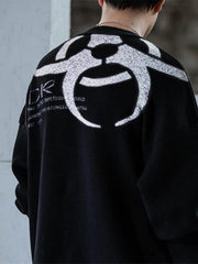Dark Reflective Biochemical Weapon Print Knitted Sweater
