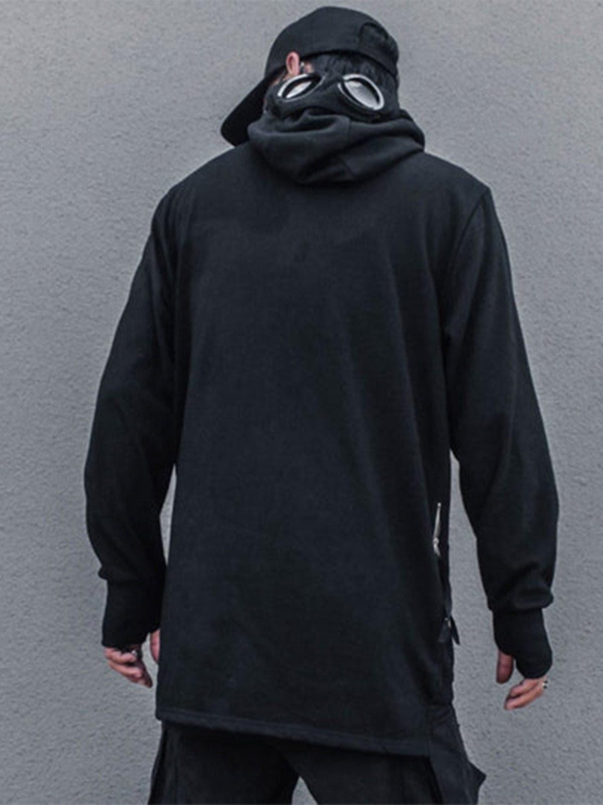 Dark Zipper Multi-pocket Sunglasses Hoodie
