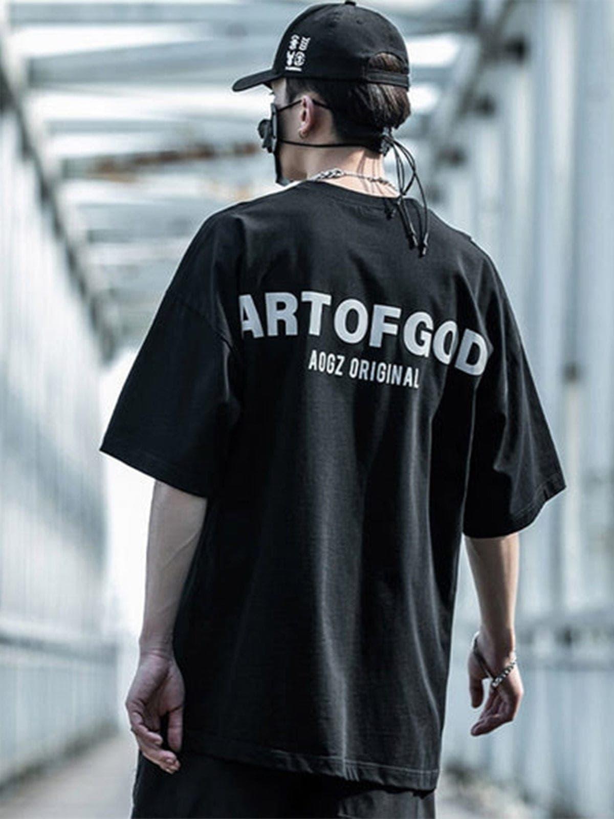 Function Reflective Letter Print Tee