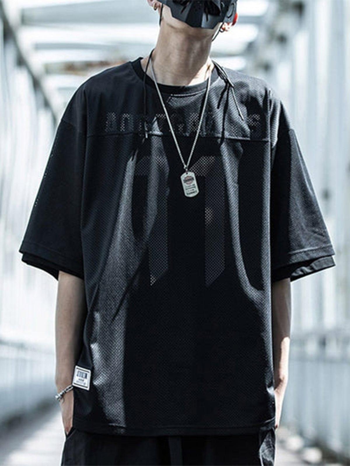 Fake Two Net Patchwork Tee