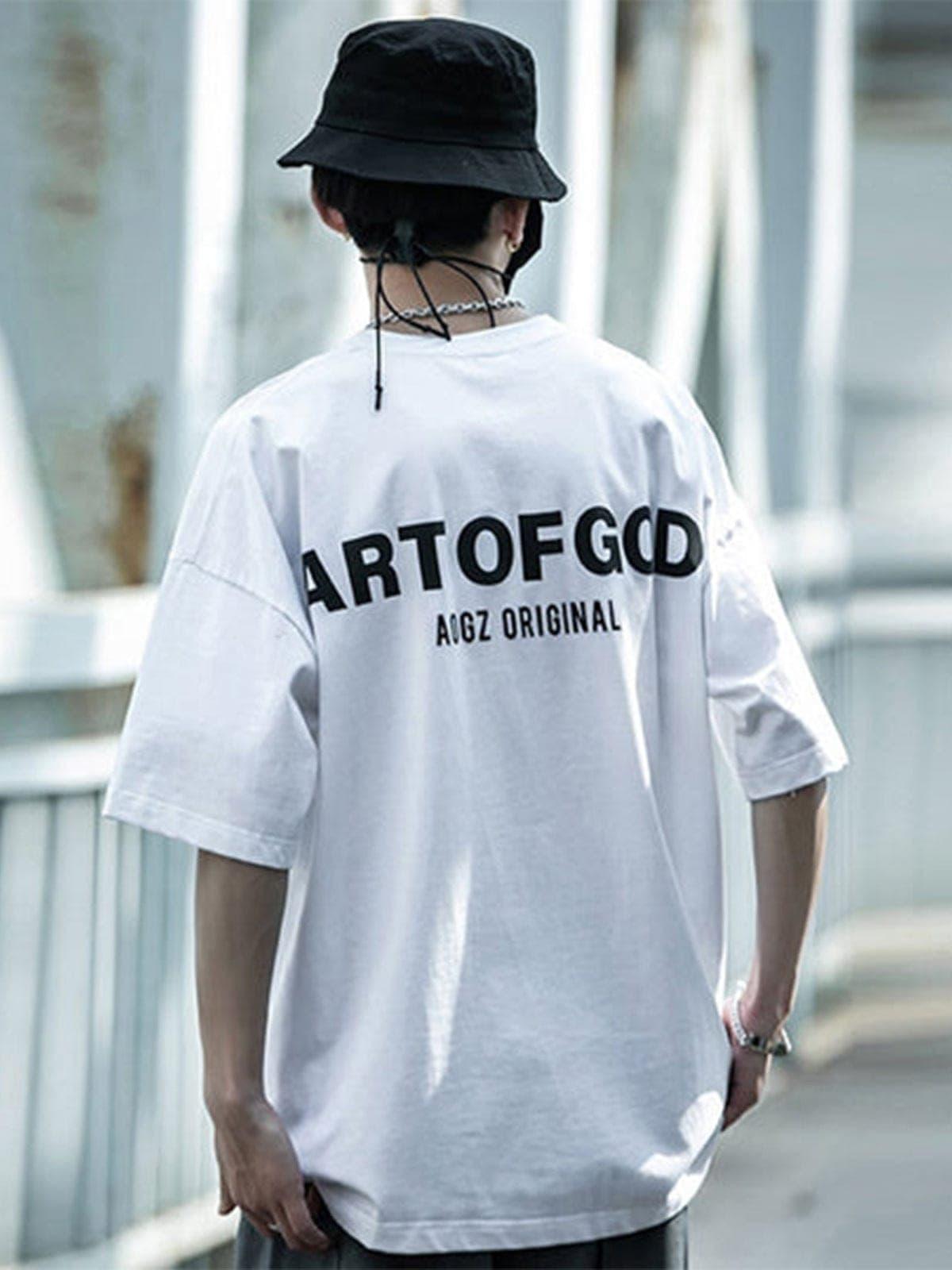 Function Reflective Letter Print Tee