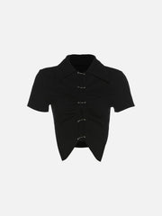 Metal Button Short Sleeve Shirt