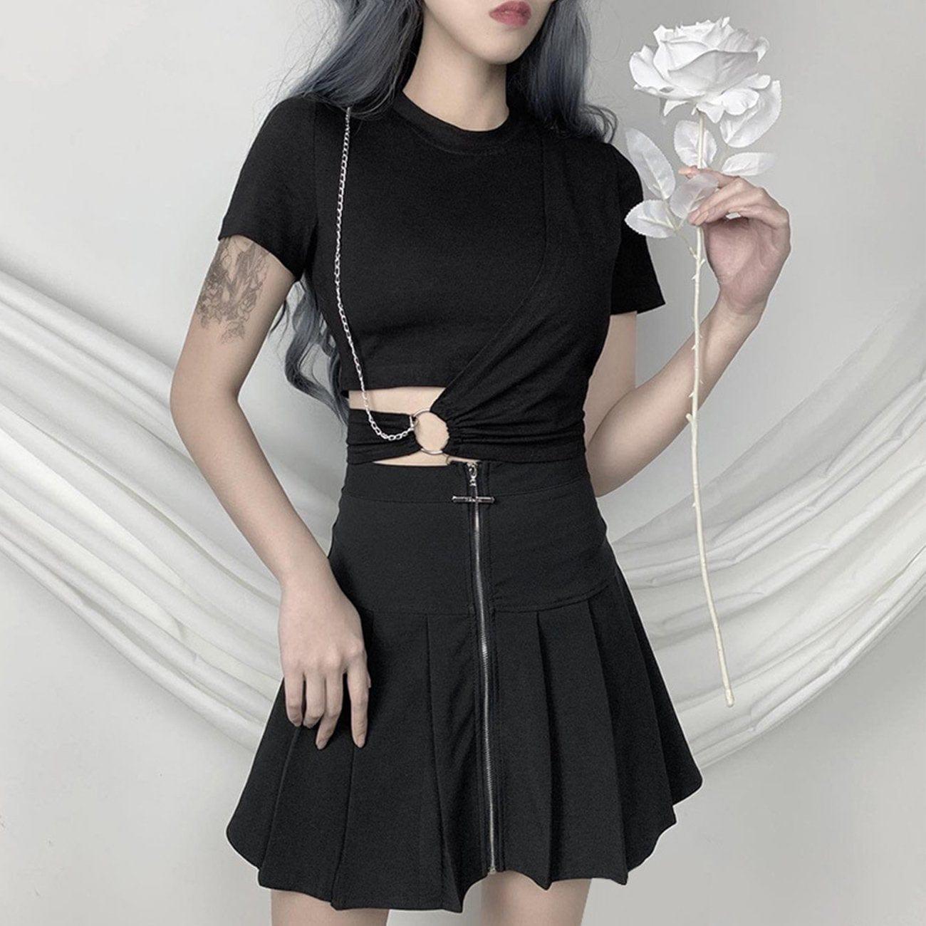 Irregular Chain Short Sleeve T Shirt