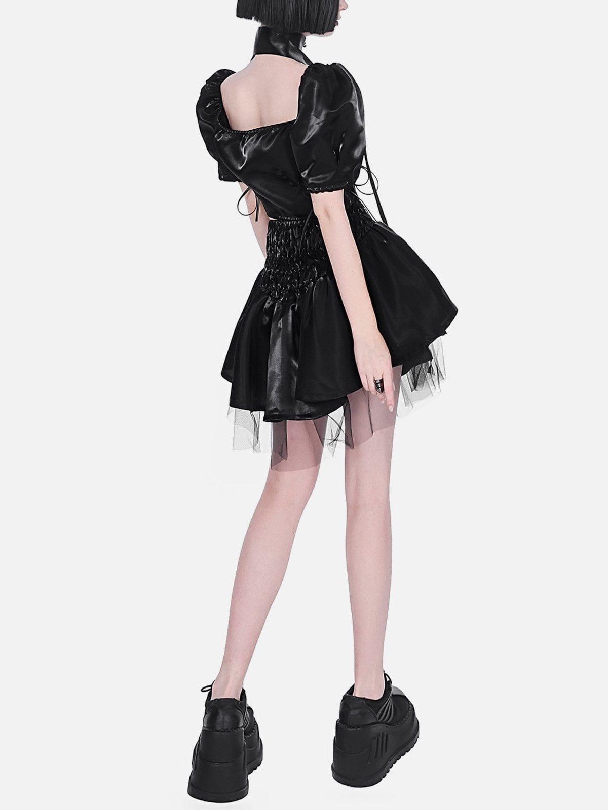 Puff Sleeves Short Sleeve T Shirt Suit