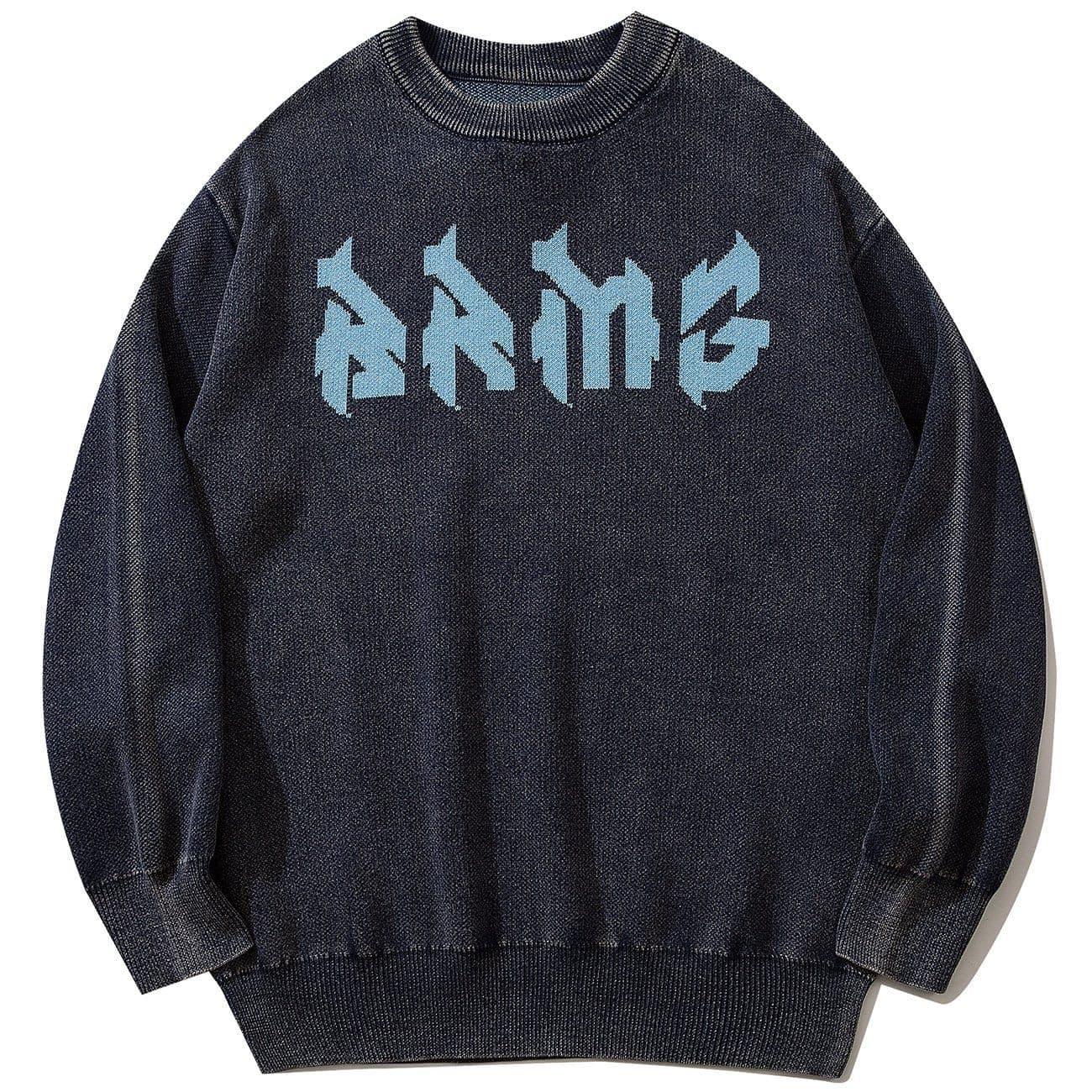 Mechanical Print Washed Sweatshirt