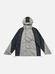 Patchwork Big Pocket Zip Up Jacket