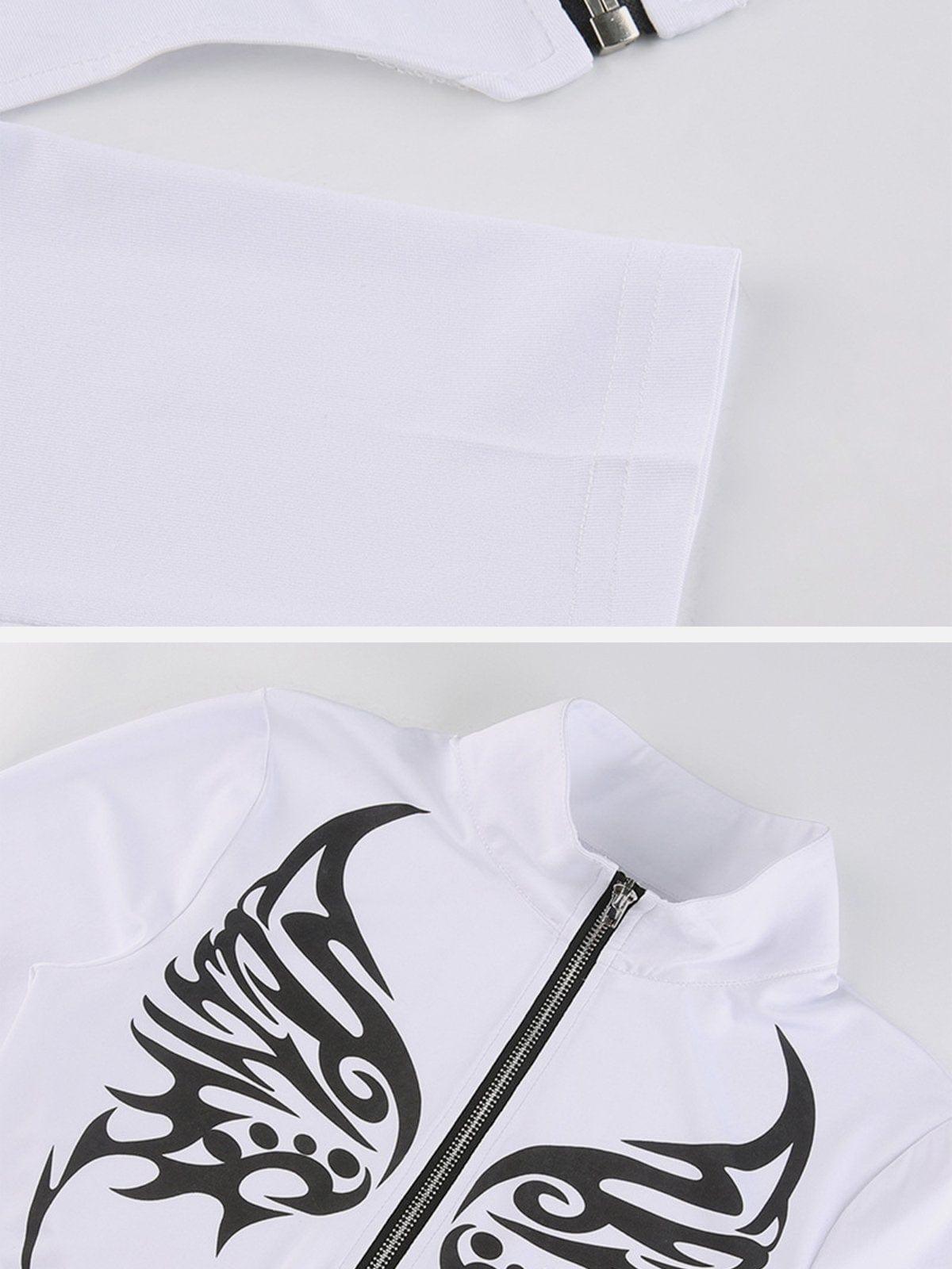 Motorcycle Abstract Print Long Sleeve T Shirt