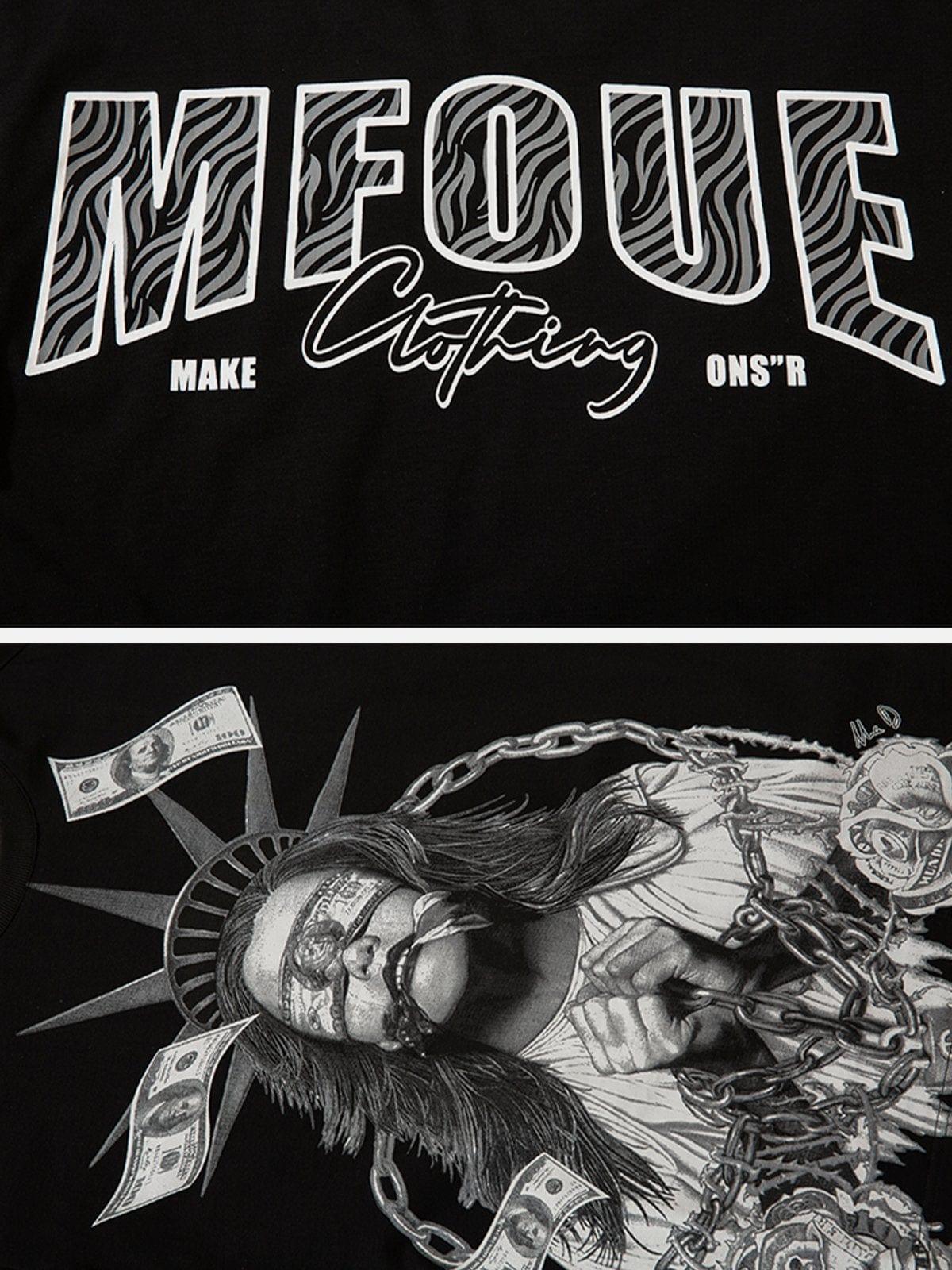 Imprisoned Girl Statue Of Liberty Oversized Tee