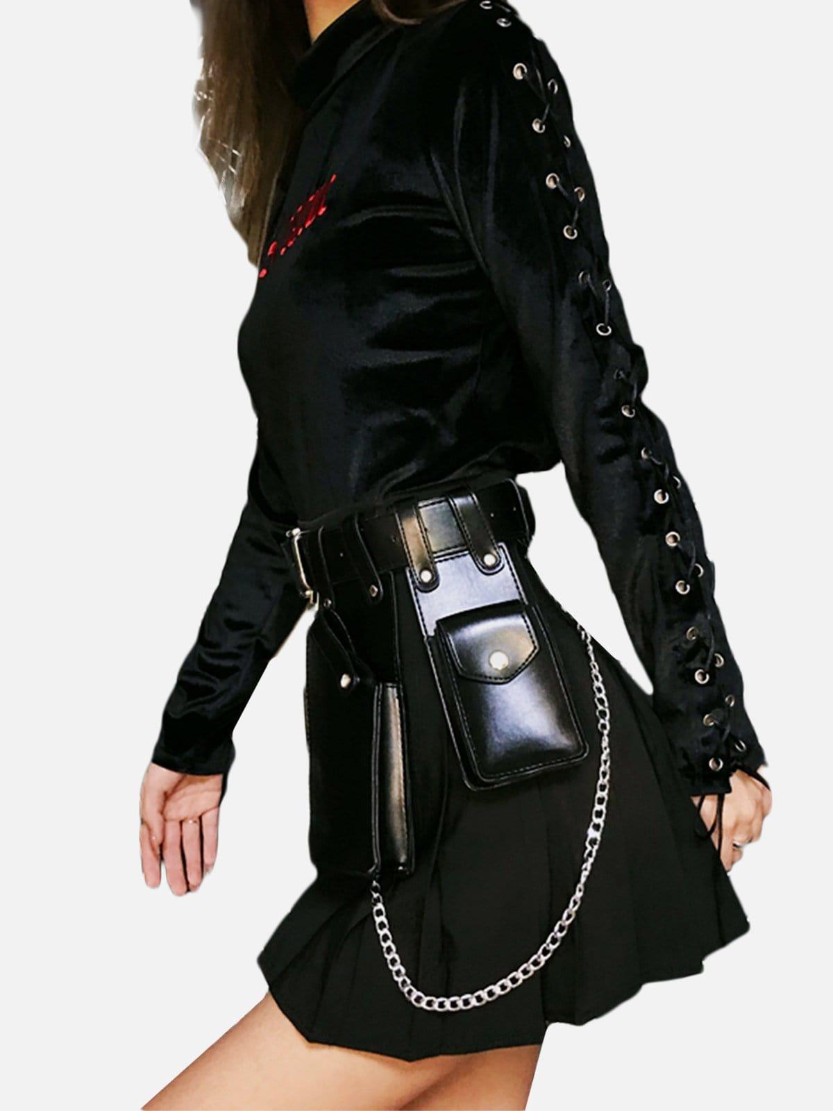 Fanny Pack Chain PU Skirt