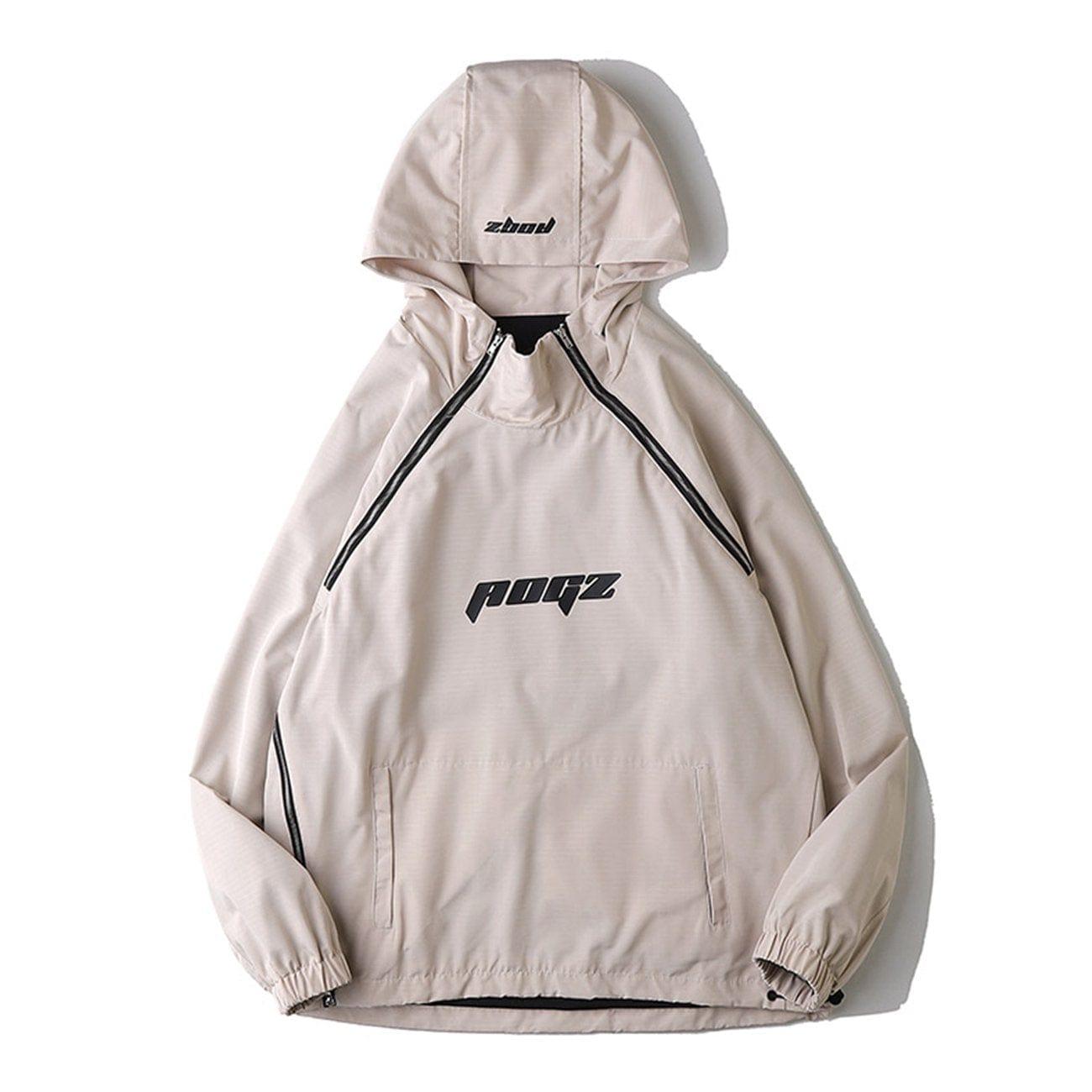 Techwear Half Zipper Print Jacket